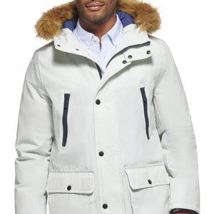 Club Room Men's Ice Faux Fur-Hood Regular Fit Parka Jacket Coat Small
